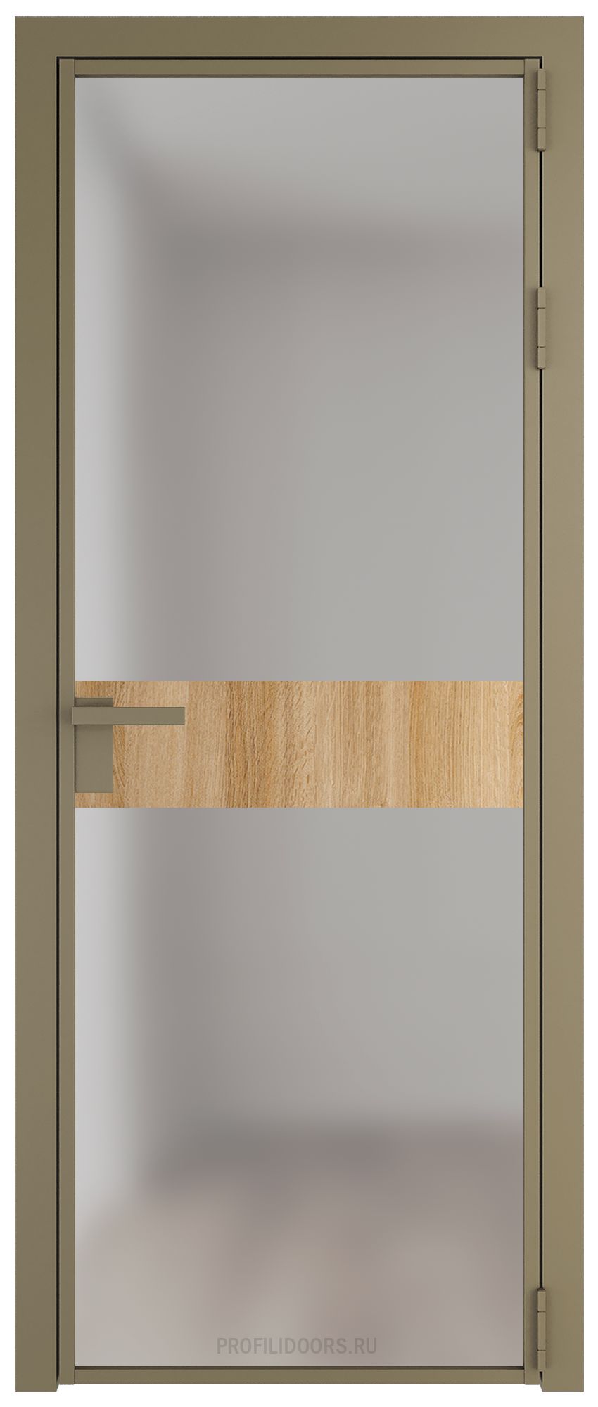6 AG стекло Матовое цвет профиля Шампань вставка Дуб Карамель