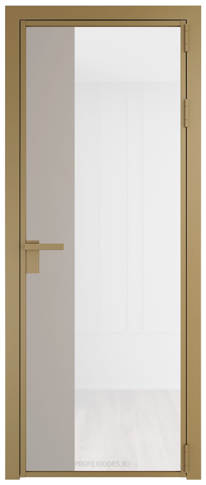7 AG стекло Триплекс белый цвет профиля Золото вставка Сэнд