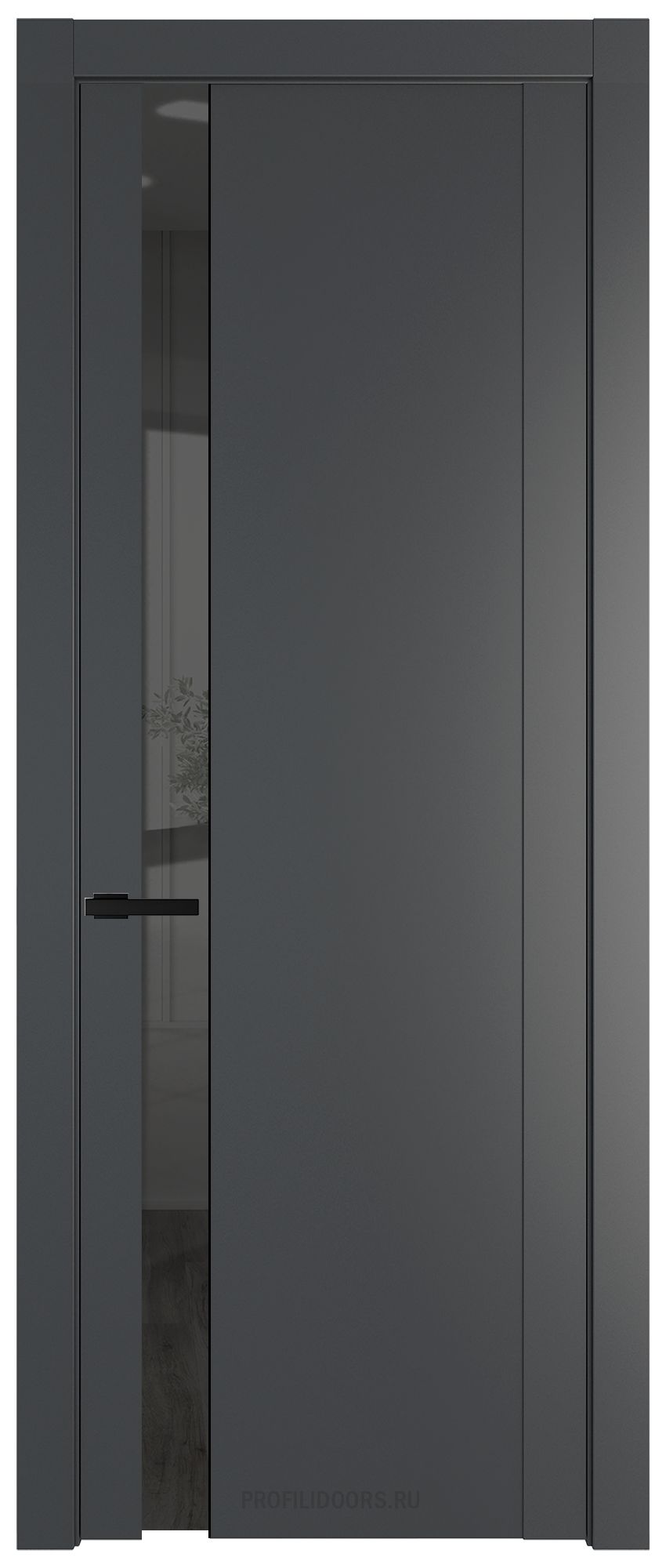 1.2P Графит Зеркало Grey молдинг Черный матовый