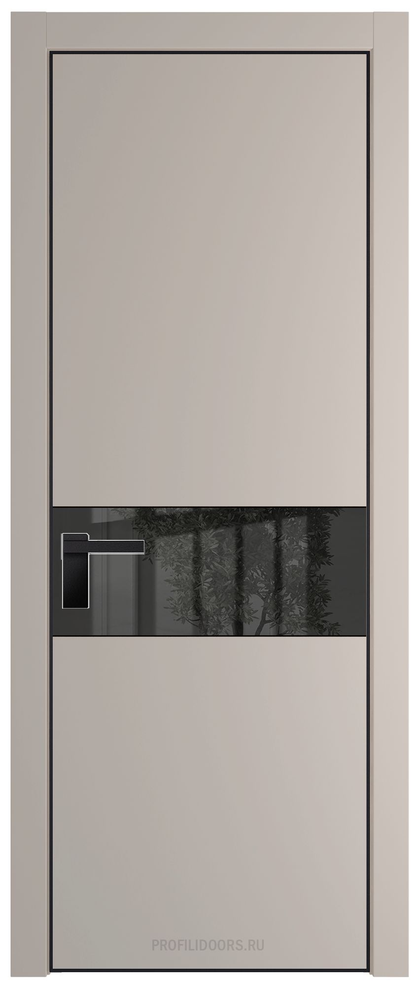 17 PA Санд с профилем Черный с стеклом  зеркало grey