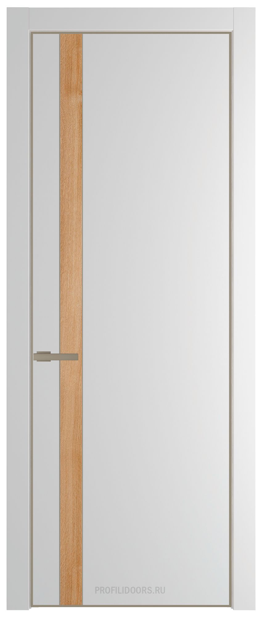 18 PA Крем вайт с профилем Никель с вставкой Дуб Карамель