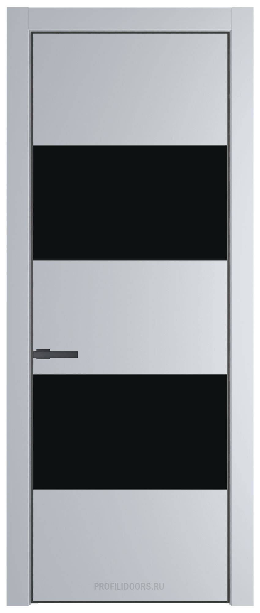 22 PA Лайт Грей с профилем Серая Ночь с стеклом  монохром черный