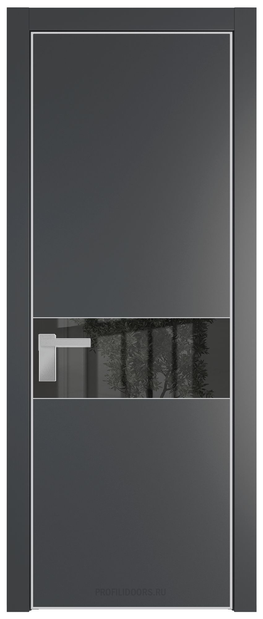 17 PE с вставкой из стекла зеркало grey Графит с алюминиевой кромкой Матовая