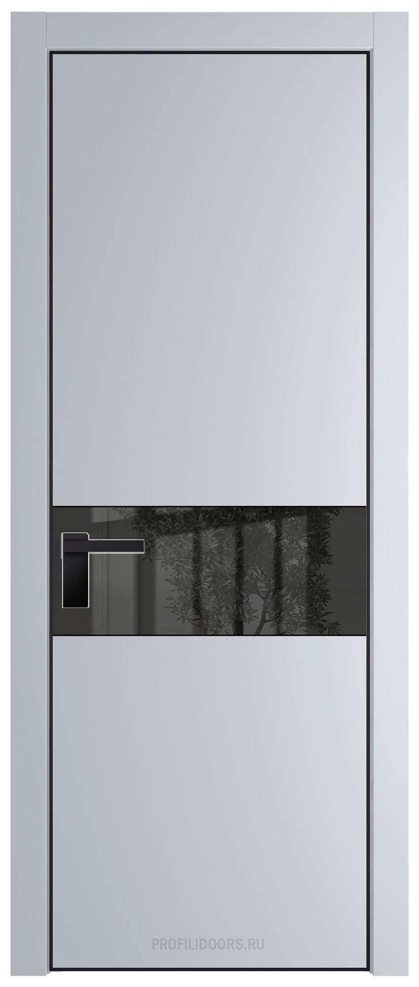 17 PE с вставкой из стекла зеркало grey Лайт Грей с алюминиевой кромкой Черный