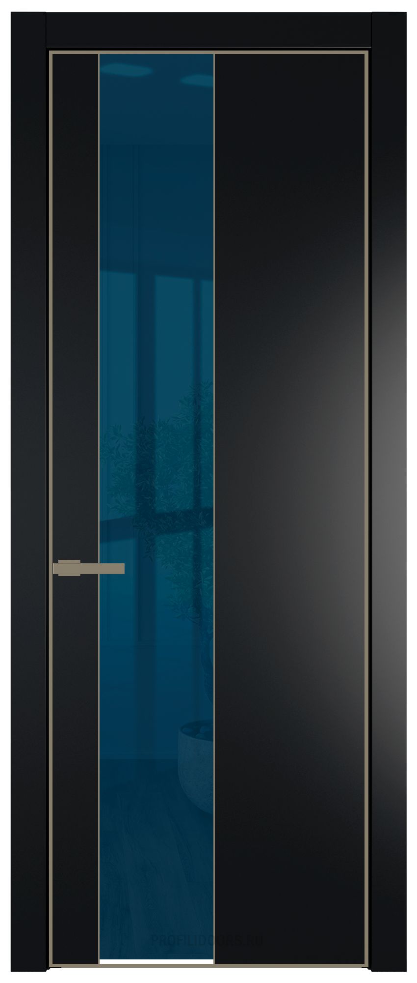 19 PE с вставкой из стекла зеркало blue Блэк с алюминиевой кромкой Шампань