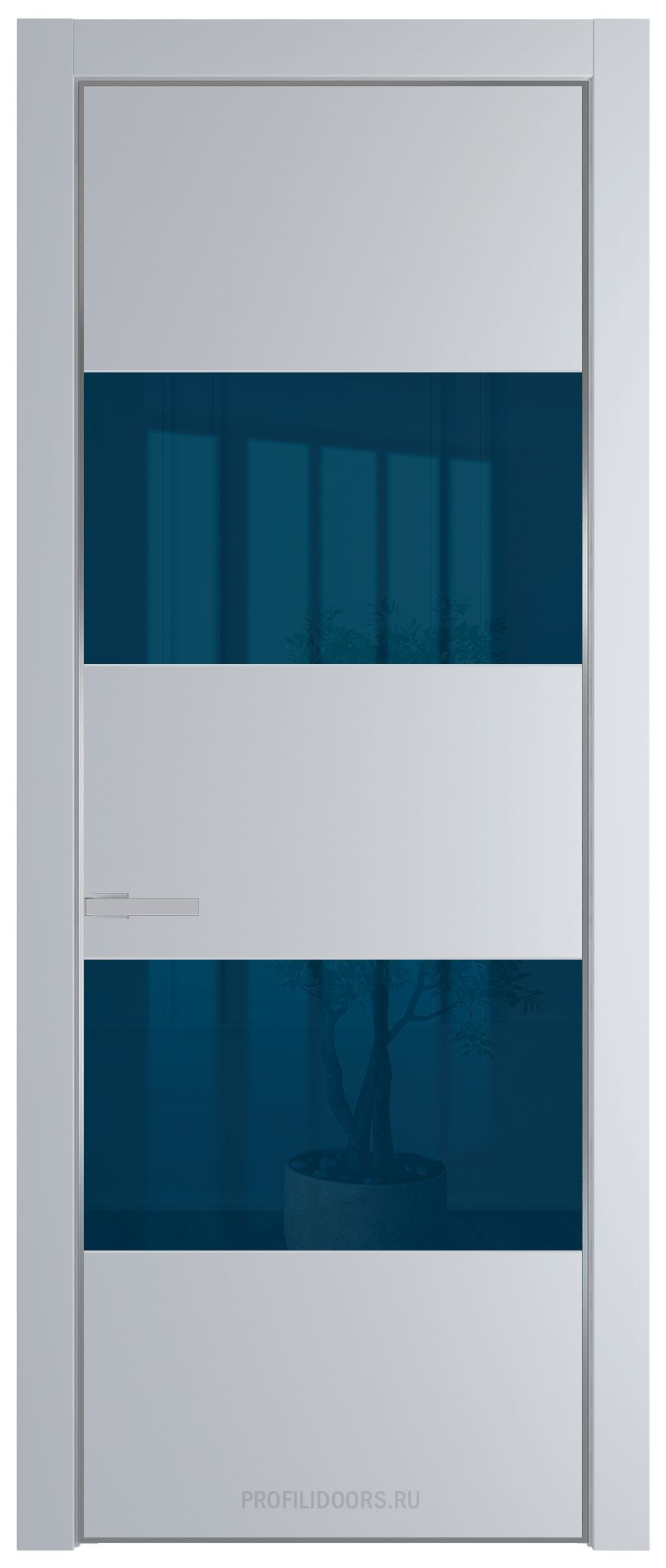 22 PE с вставкой из стекла зеркало blue Лайт Грей с алюминиевой кромкой Серебро