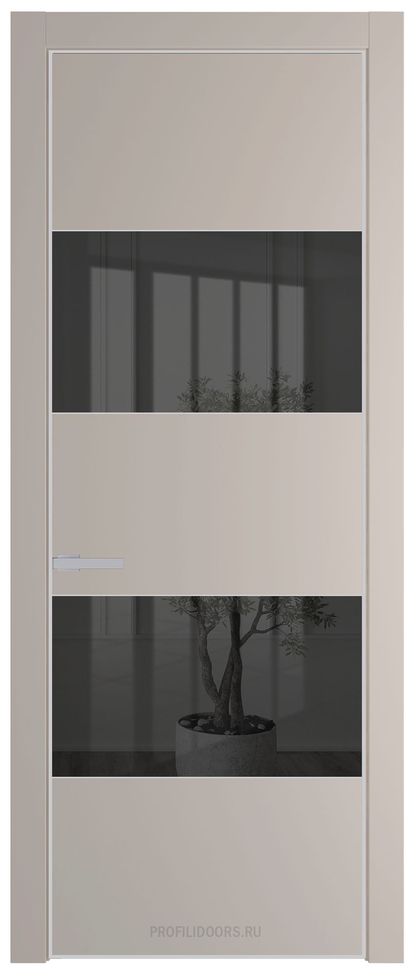 22 PE с вставкой из стекла зеркало grey Сэнд с алюминиевой кромкой Матовая