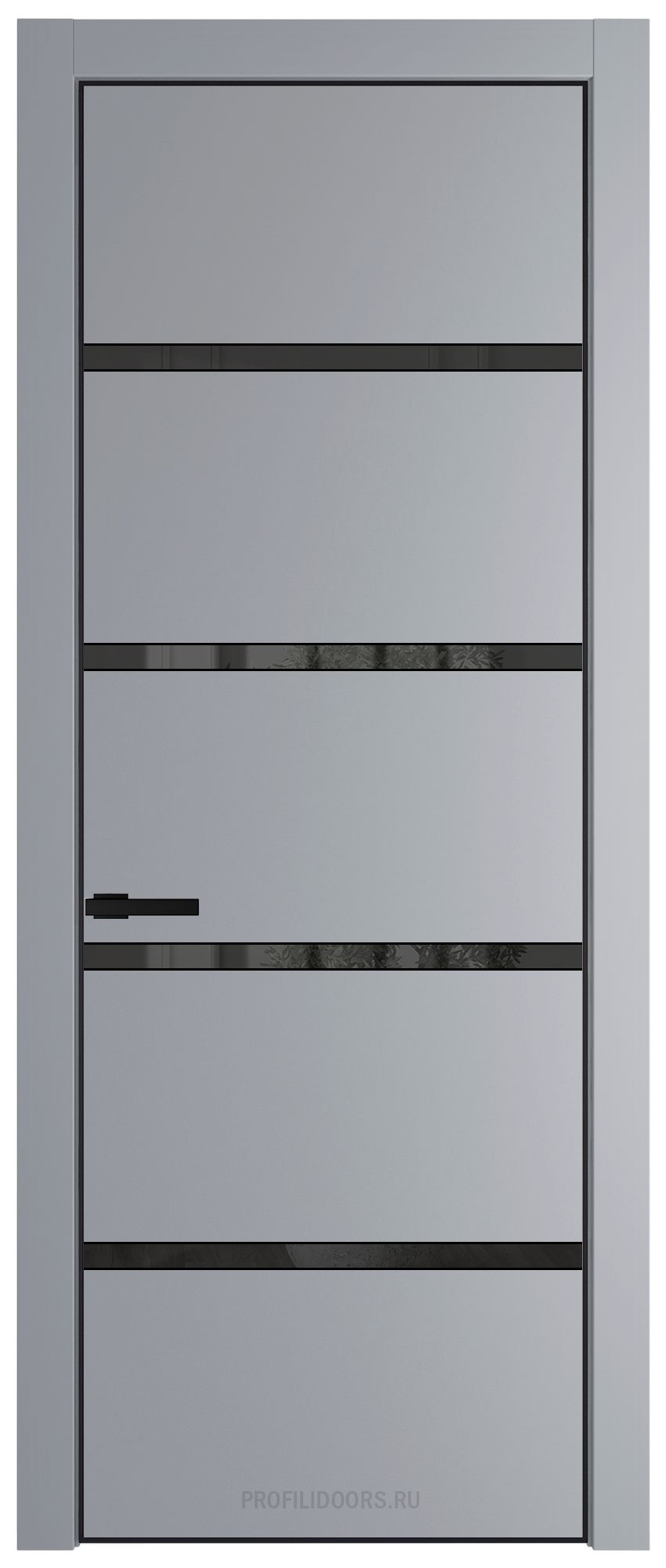 23 PE с вставкой из стекла зеркало grey Смоки с алюминиевой кромкой Черный