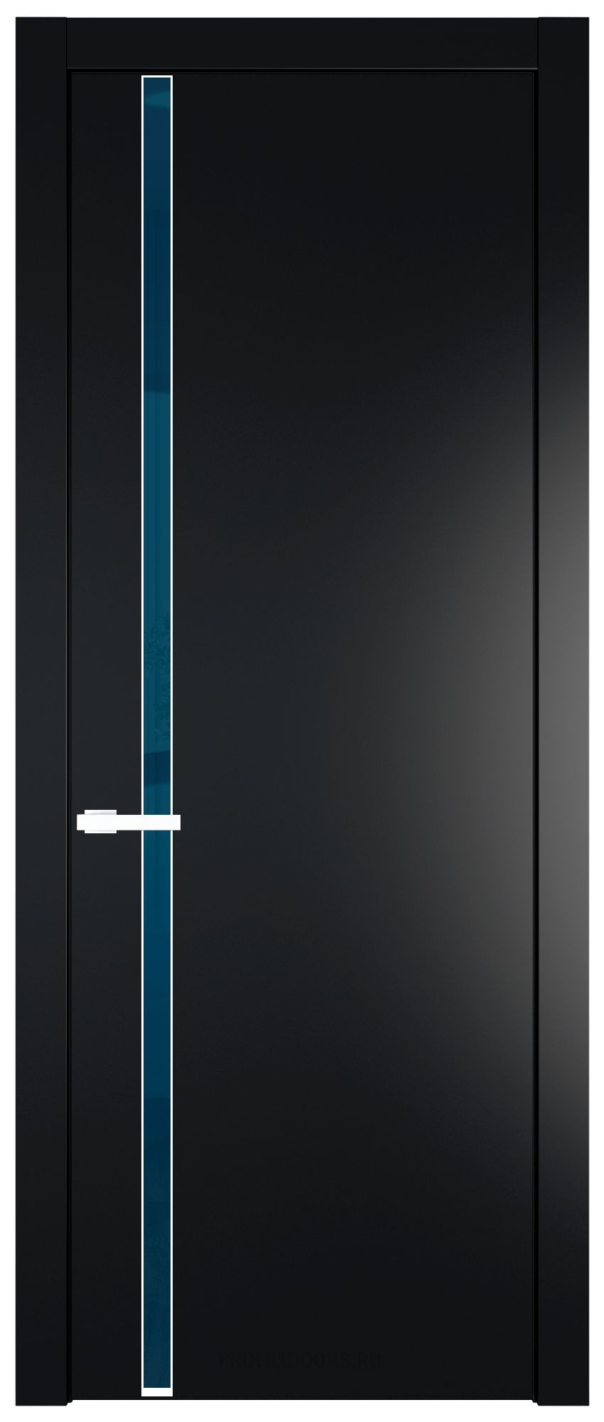21 PW Блэк Зеркало Blue молдинг Вайт